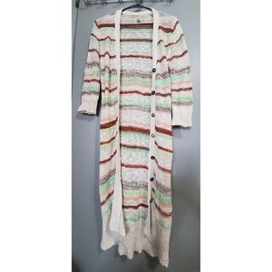 Long Striped Cardigan
